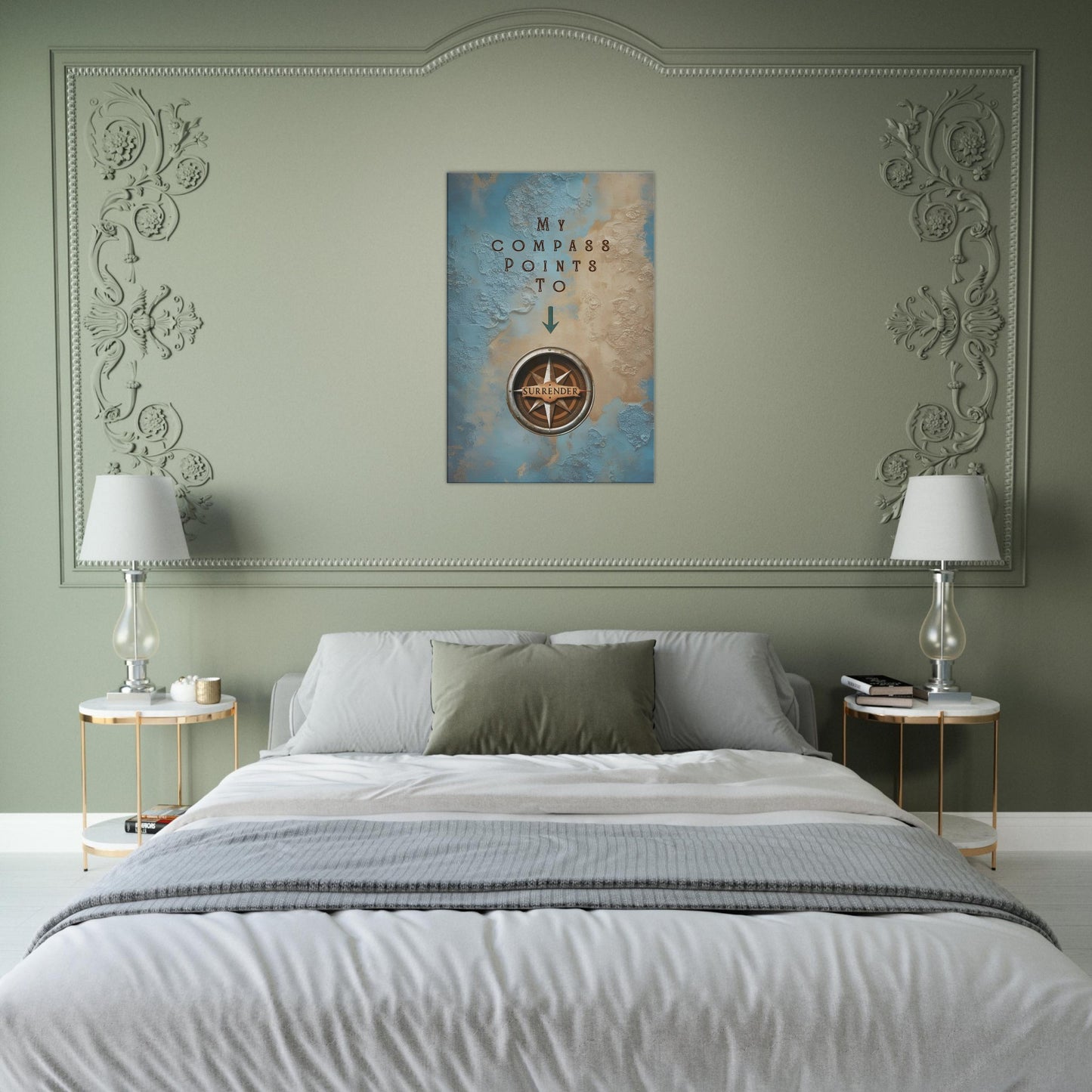 Nautical-inspired canvas print with spiritual message about letting go