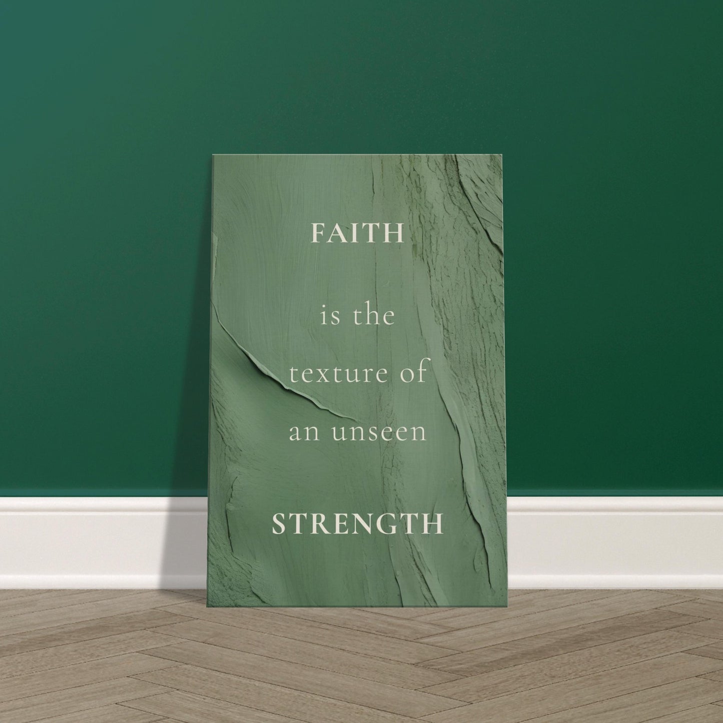 Canvas print reflecting inner strength and faith with a subtle, clean design