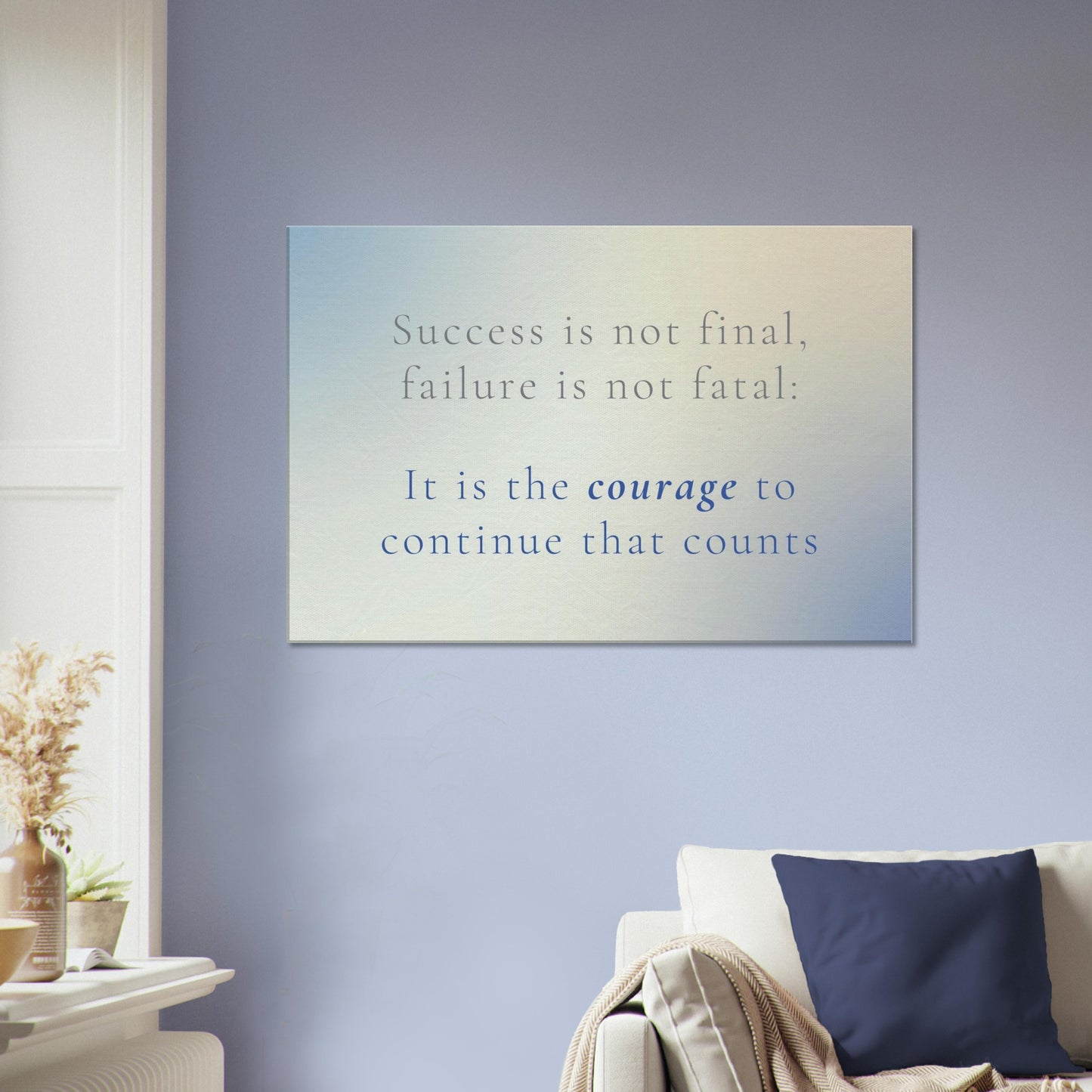 Recovery-themed canvas wall decor with elegant design and empowering motivational quote