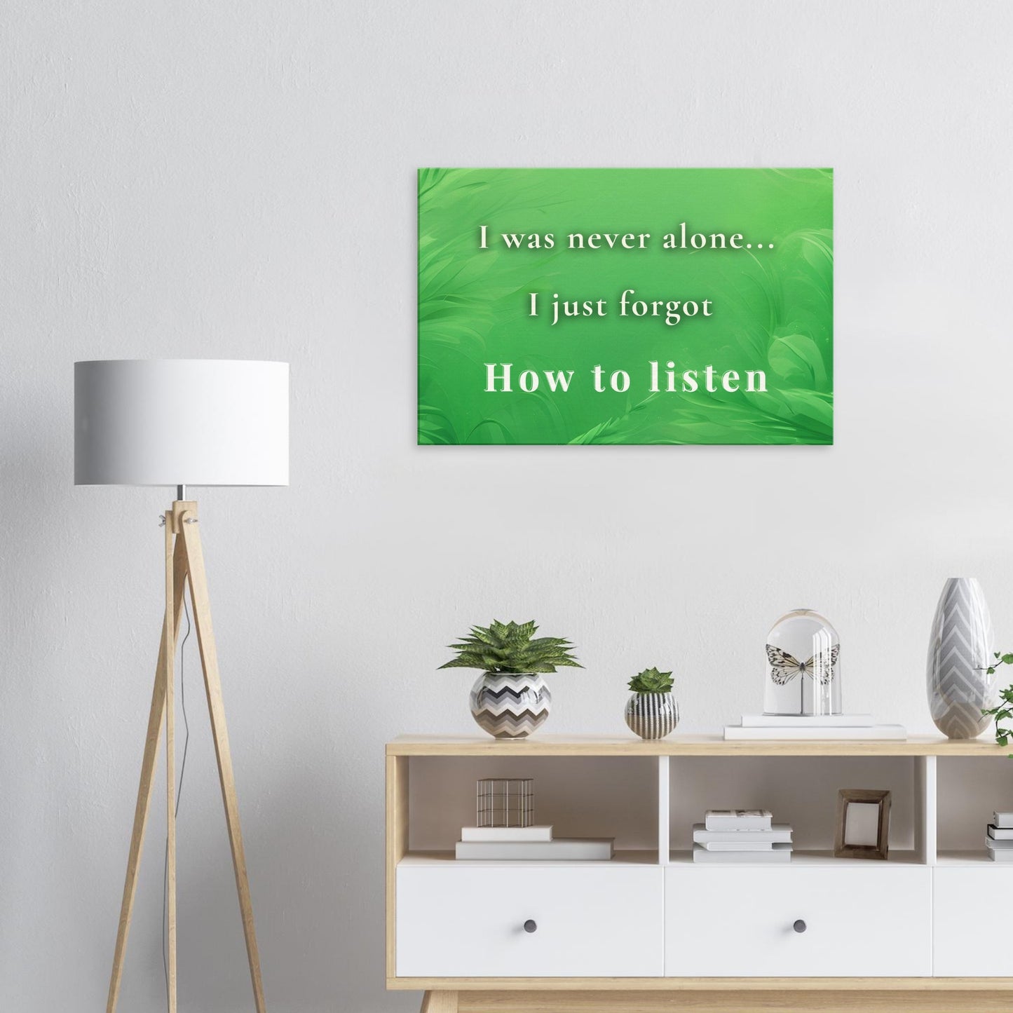 Uplifting inspirational sobriety quote wall decor for healing, self-awareness, and quiet connection with a higher power