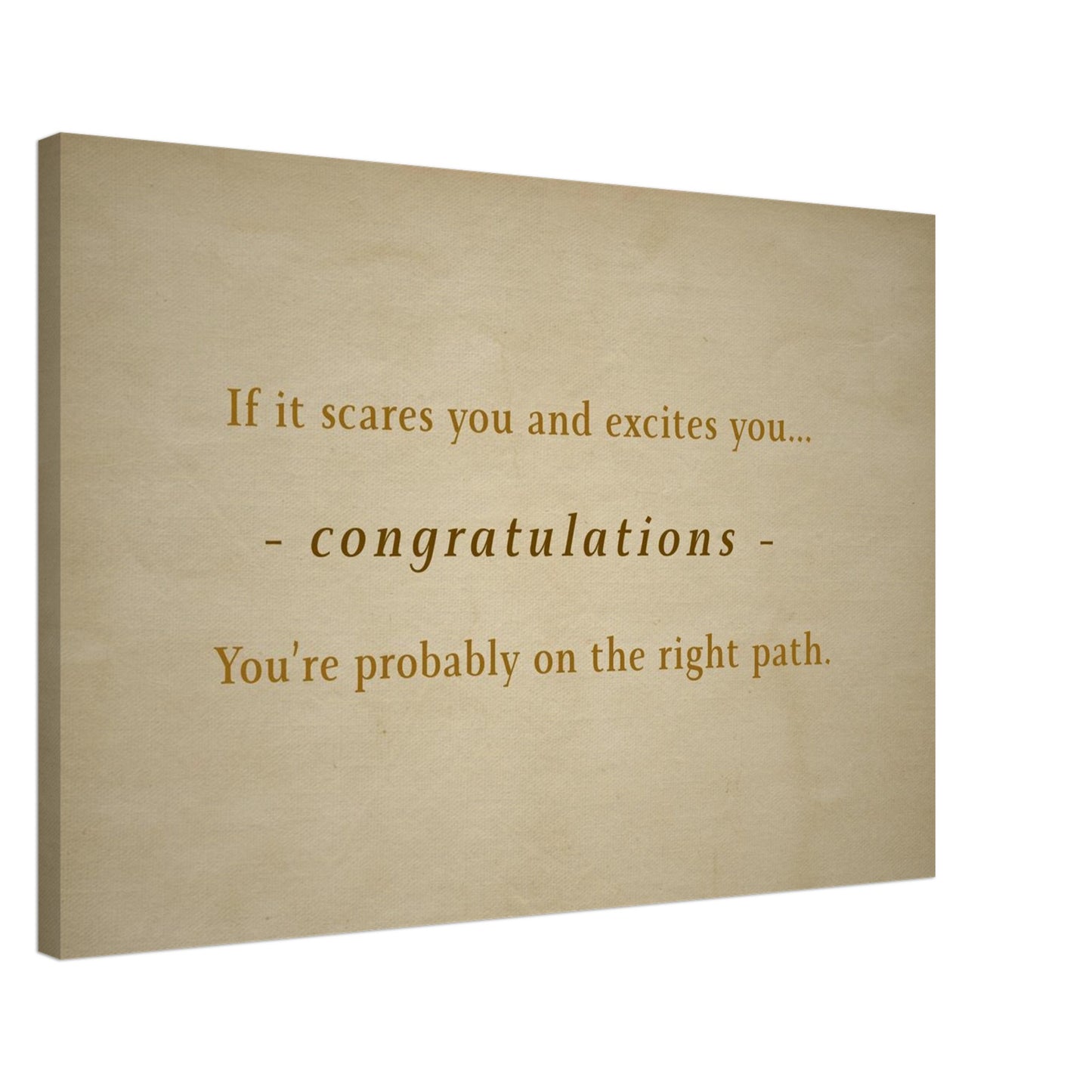 Recovery inspired canvas wall print with message about taking bold steps and trusting yourself