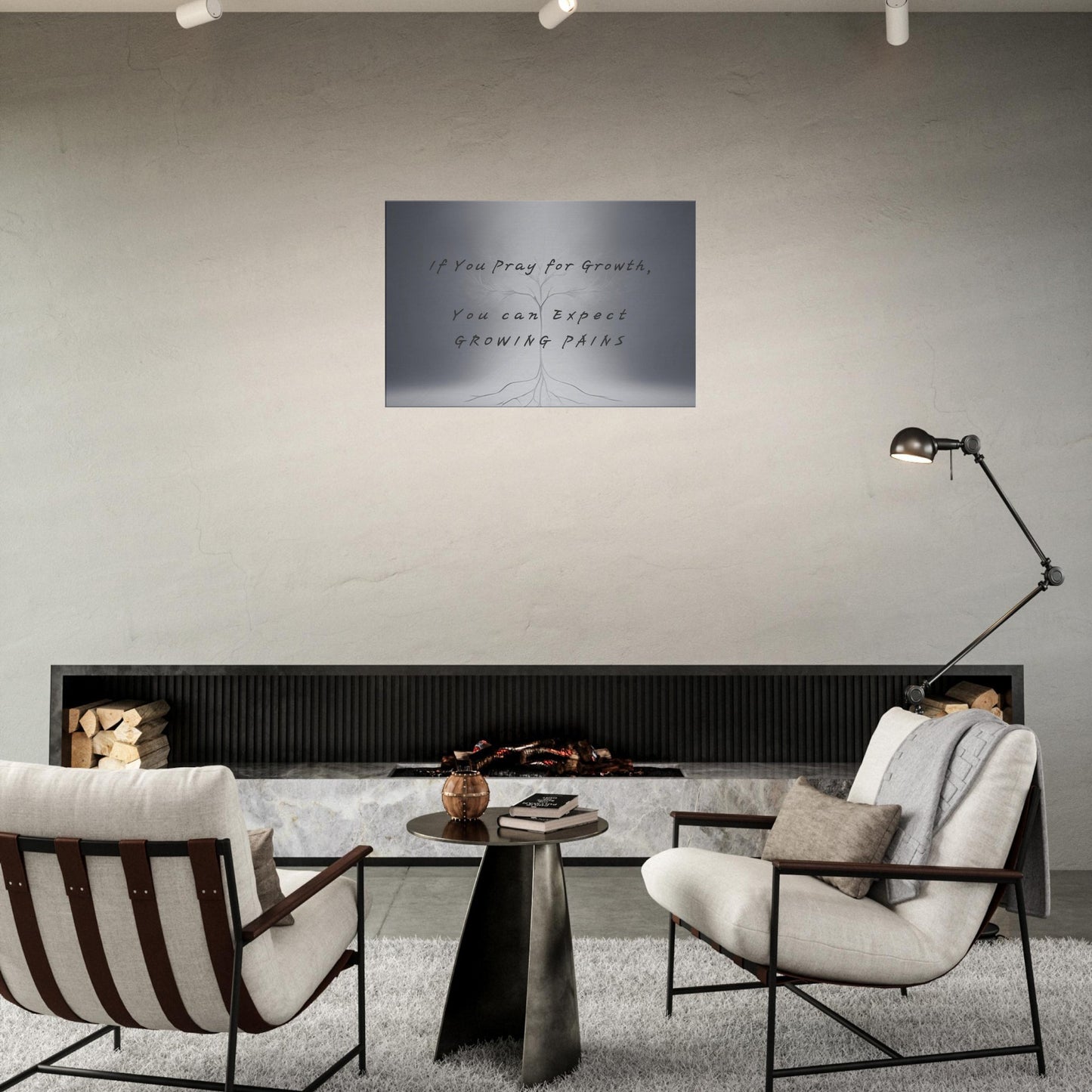 Uplifting recovery and faith-based canvas with elegant design and message on expecting growing pains