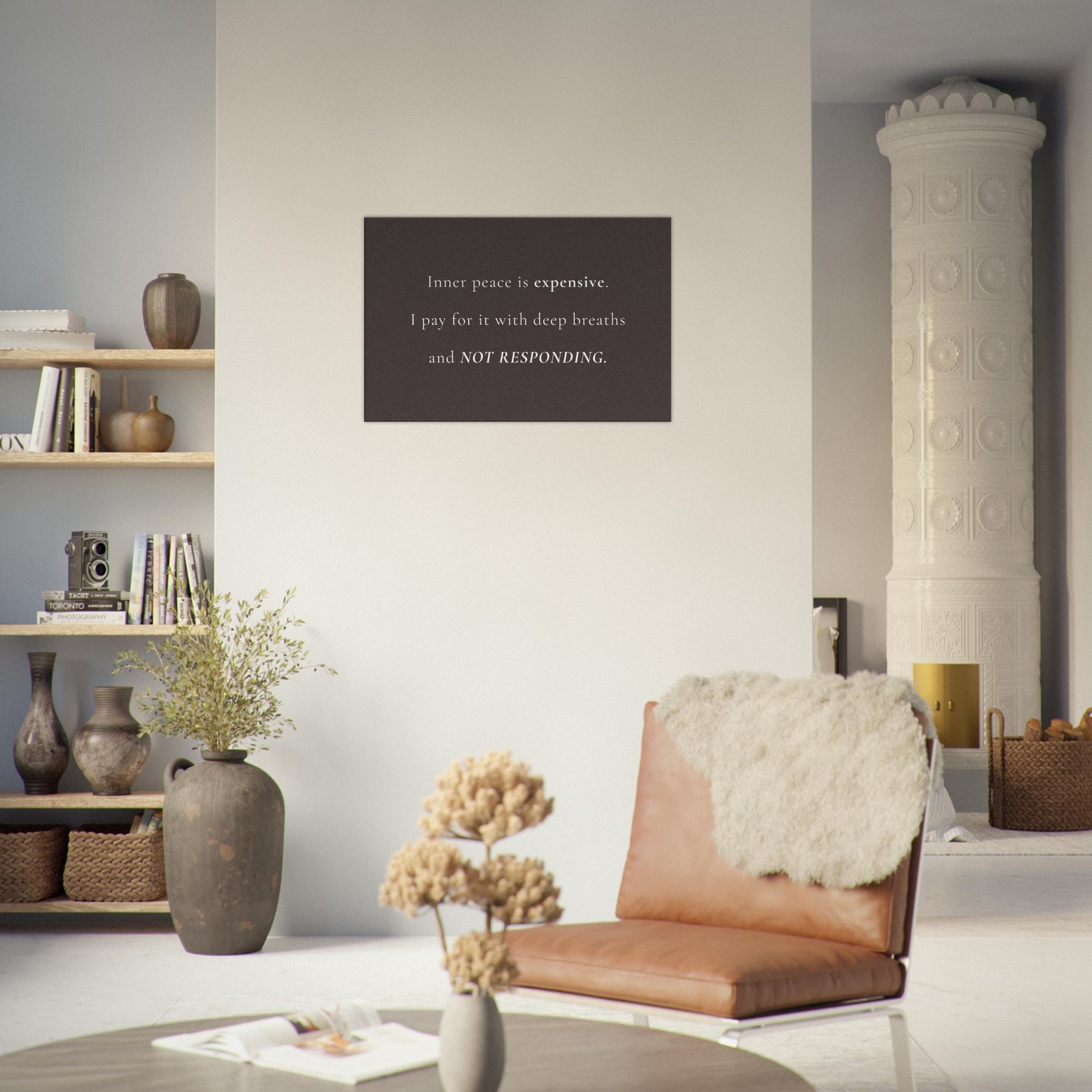 Neutral-toned wall decor with a spiritual message for peaceful living and modern spaces