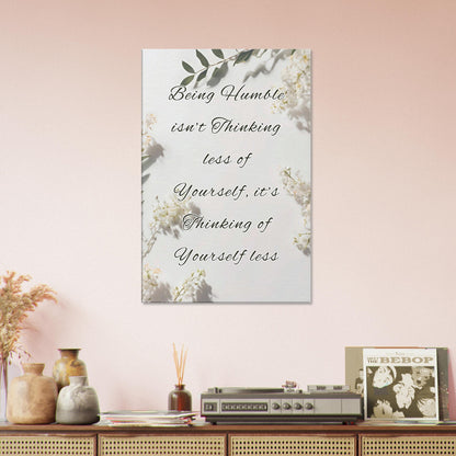 White-on-white spiritual decor with meaningful quote and minimal texture

