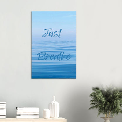 Calming recovery canvas with ocean waves and mindful message