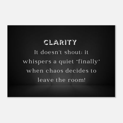 Quote canvas with modern contrast design and message about inner peace and quiet breakthroughs

