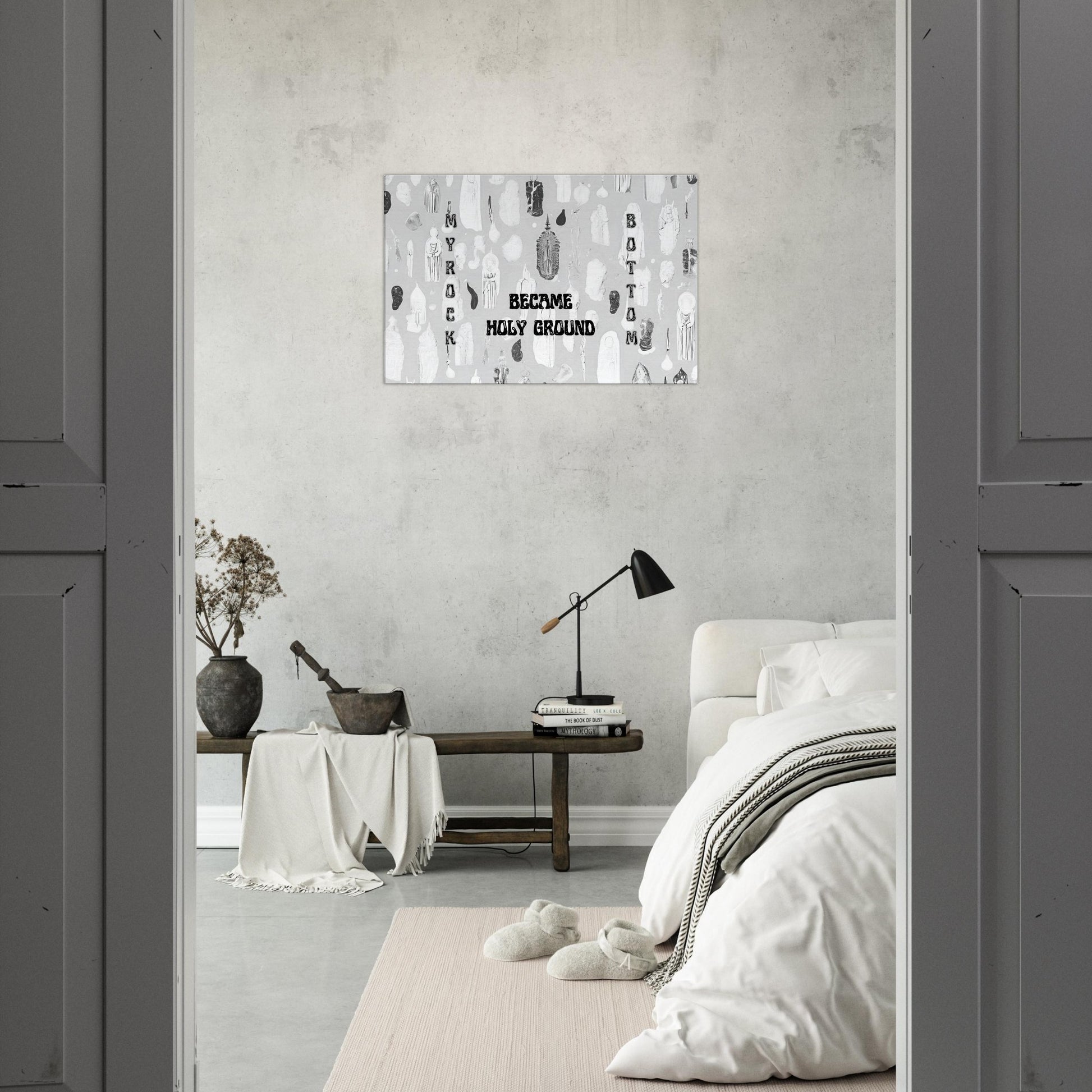Deep spiritual canvas print reflecting recovery and redemption themes


