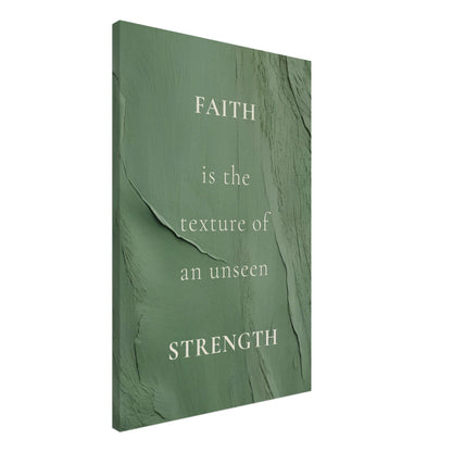 Quiet spiritual decor with grounded green tones and inspirational quote

