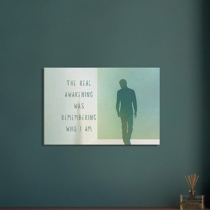 Reflective decor with green tones and quote about remembering your truth

