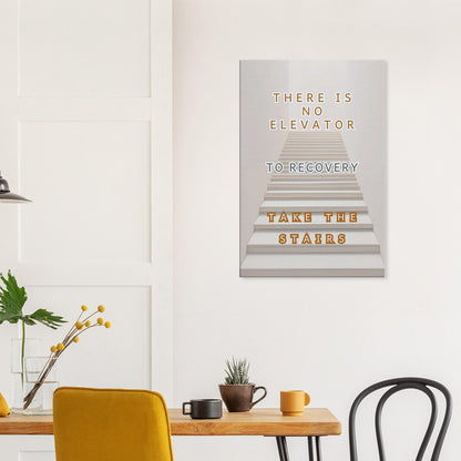 Uplifting canvas with step-by-step recovery message and clean minimalist design