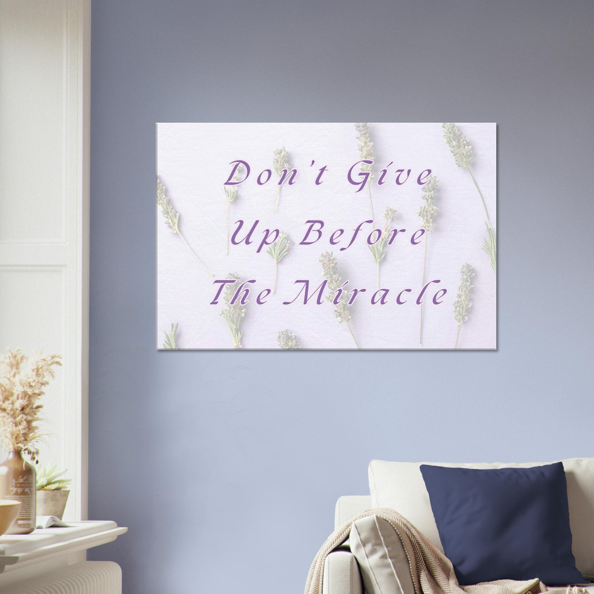Motivational recovery print featuring purple tones and message of hope