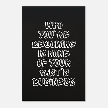 Motivational wall art with quote about growth and self-worth in white shadow text. Great for recovery spaces. 