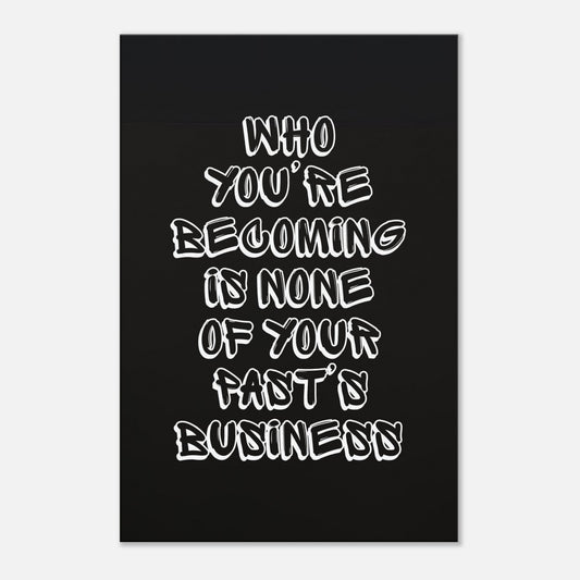 Motivational wall art with quote about growth and self-worth in white shadow text. Great for recovery spaces. 