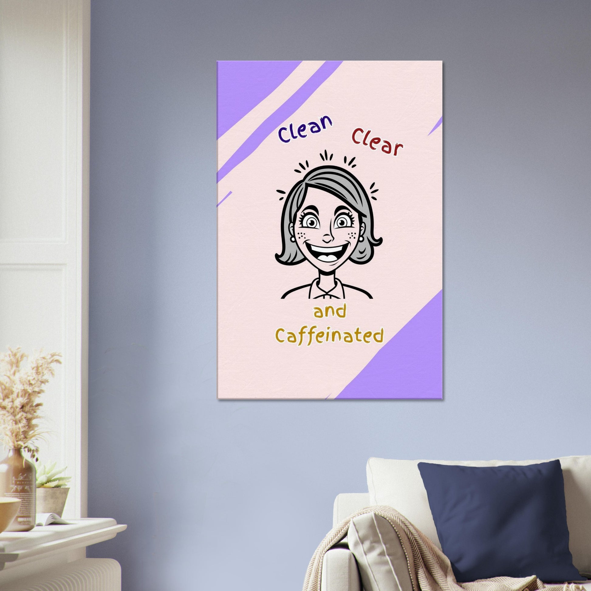 Fun sobriety print featuring humorous quote and rose-purple background