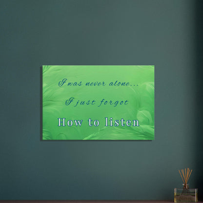Inspirational wall art with transparent leaf pattern and message of reconnection