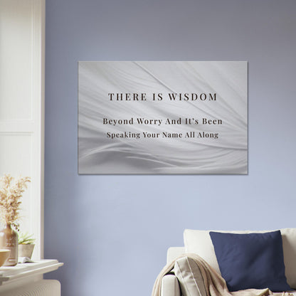 Inspirational canvas wall art that reminds viewers to release anxiety and lean into deeper wisdom

