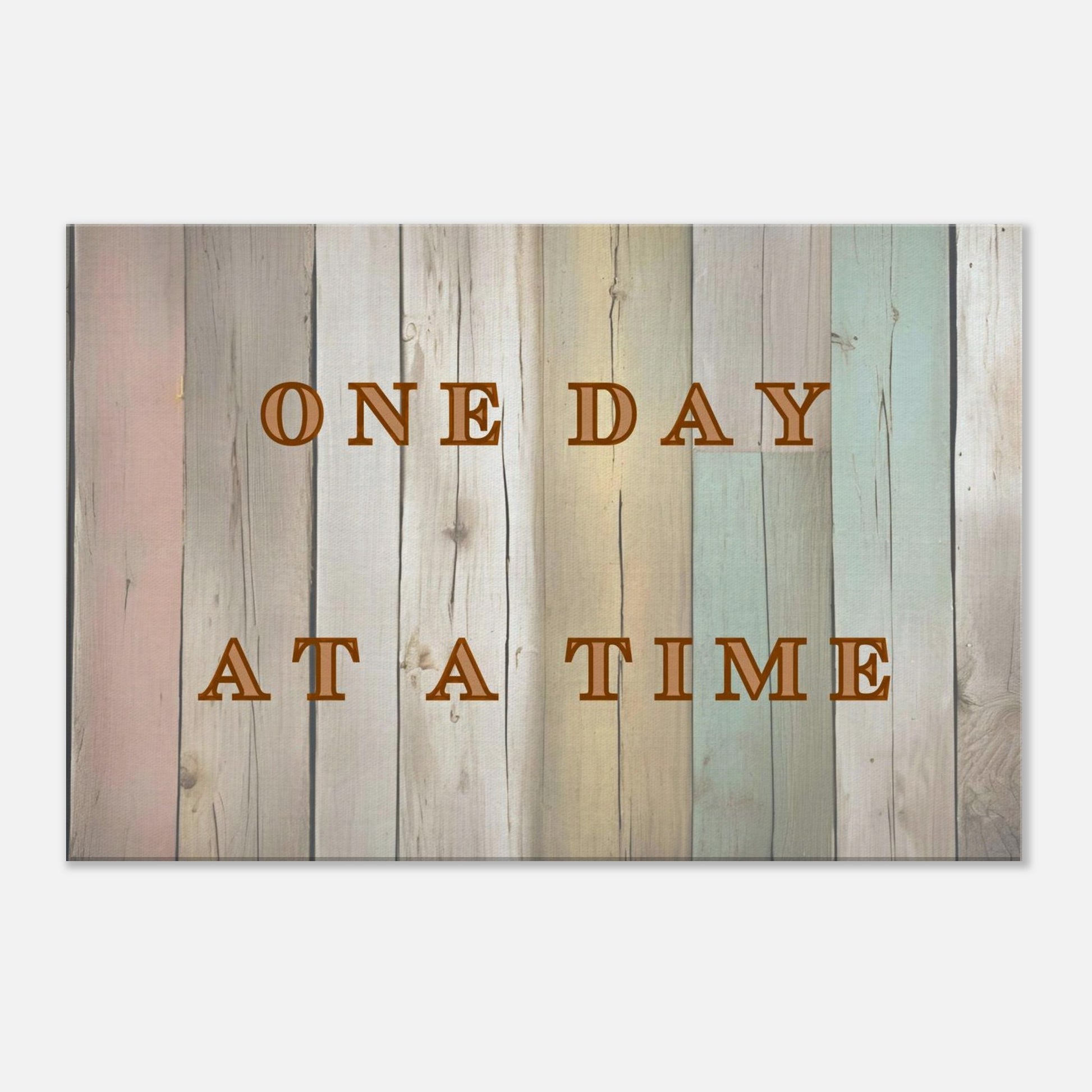 Motivational quote art with wood board design and message of steady progress