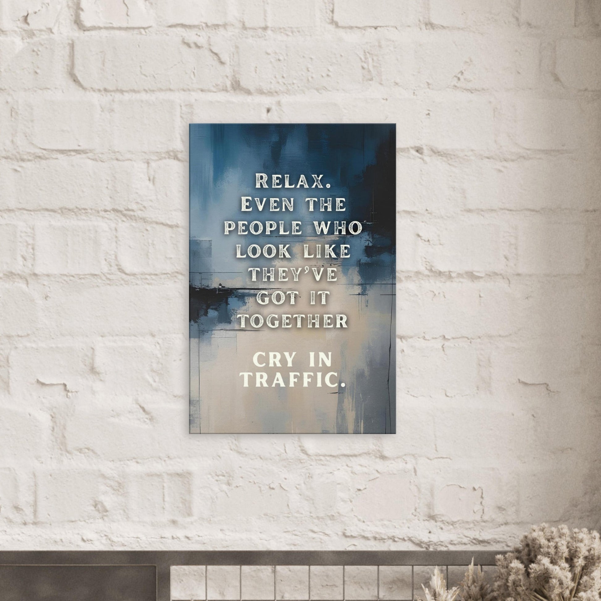 Wrapped sobriety inspired canvas wall art reminding us perfection is a myth, the rest is real

