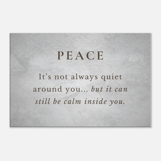 Inspirational sobriety canvas print with soft gray textured background and elegant serif font for calm and healing