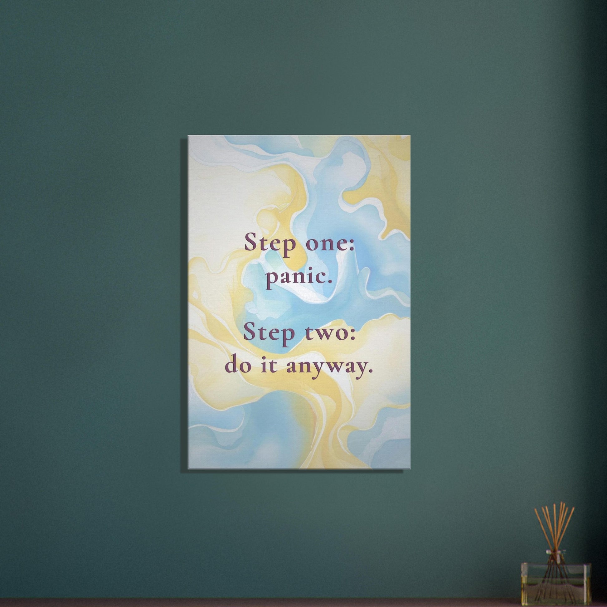 Vertical quote recovery canvas with uplifting text and playful watercolor-style swirl background