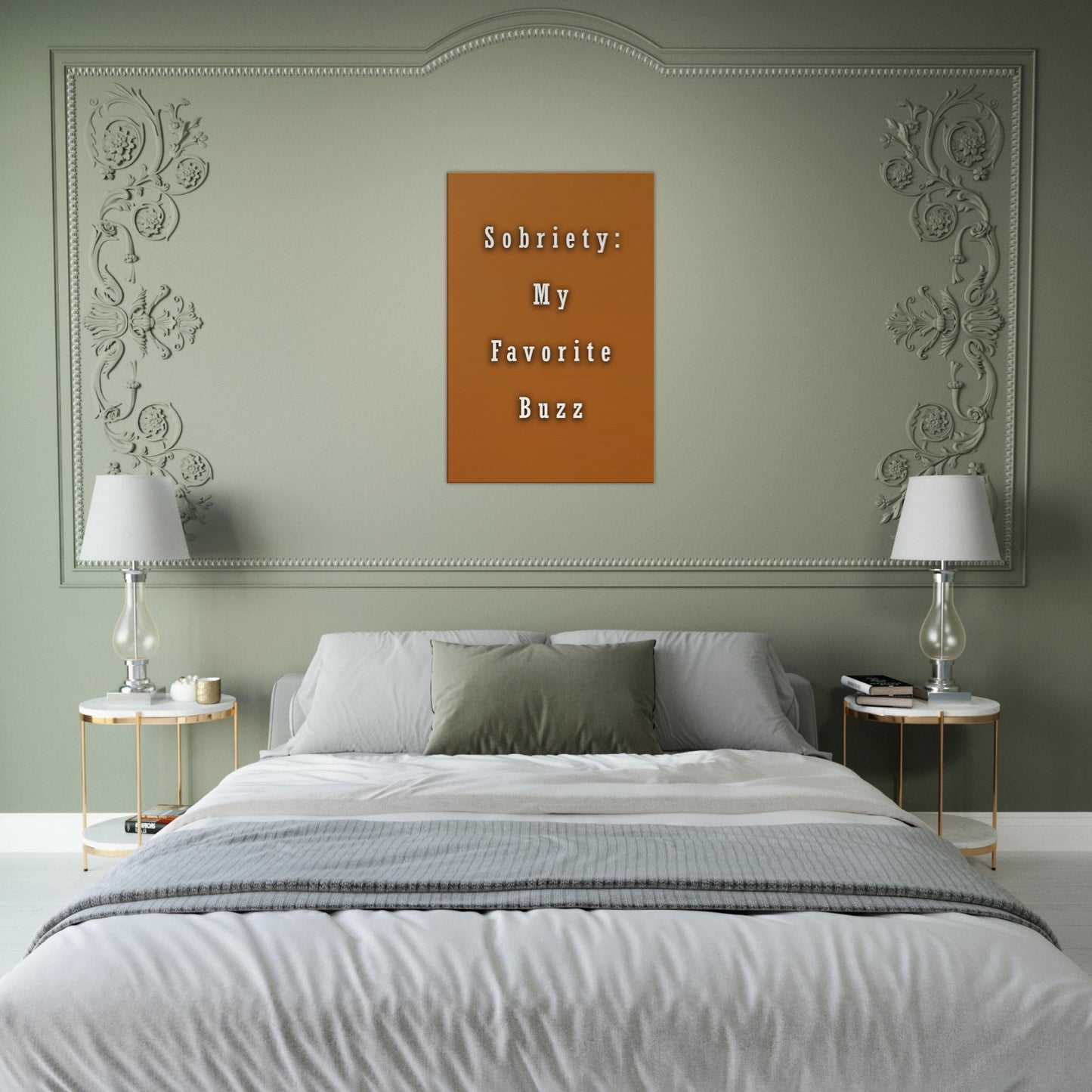Vertical canvas with white text on solid amber background, sobriety celebration theme.

