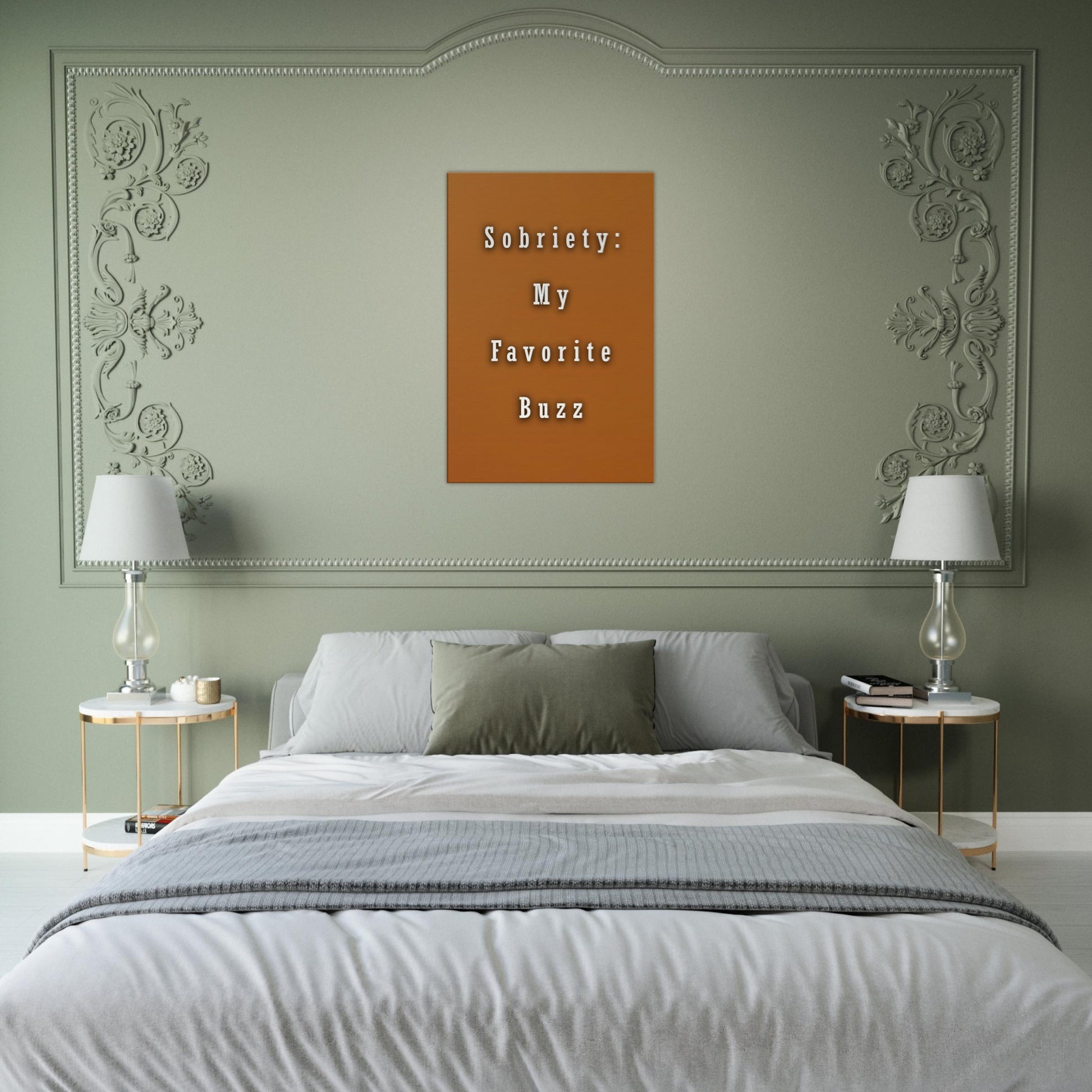 Vertical canvas with white text on solid amber background, sobriety celebration theme.

