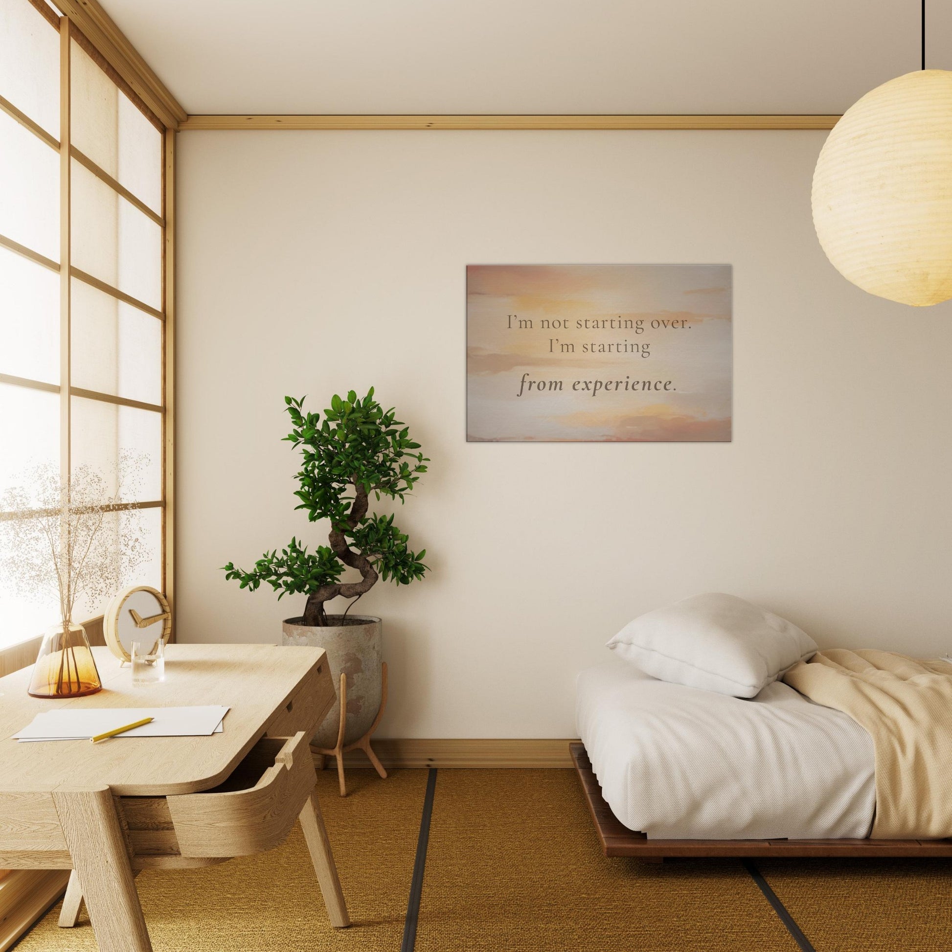 Recovery canvas wall art with motivational quote about growth and learning from the past


