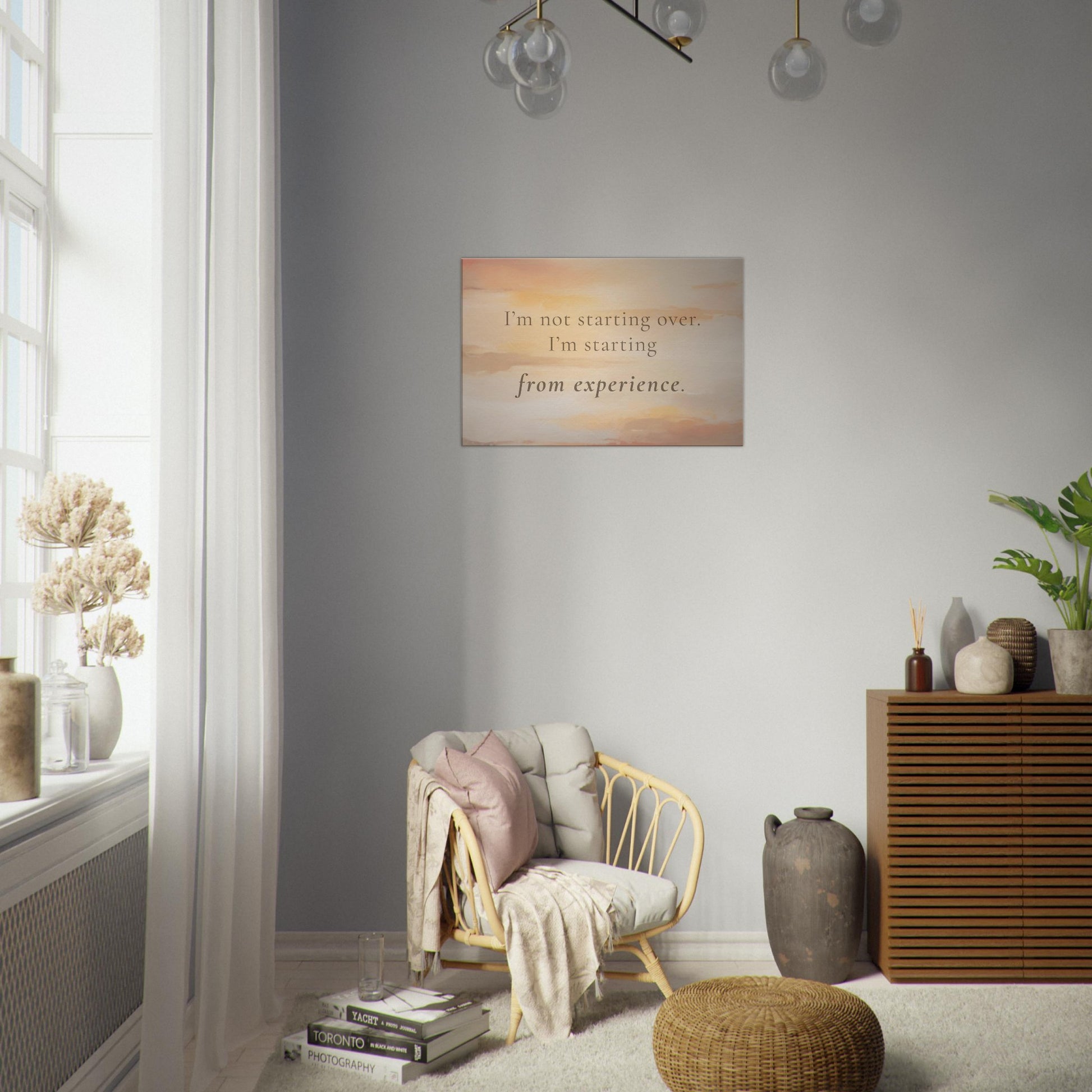 Motivational recovery quote wall decor with elegant sunrise brushstroke design and self-growth message

