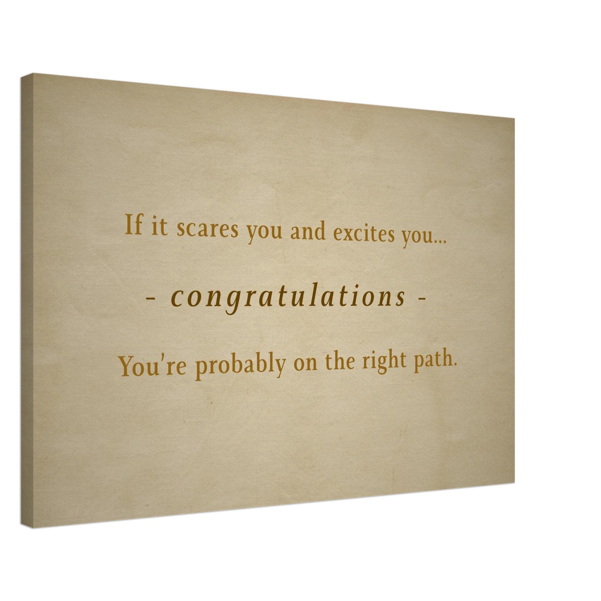 Recovery inspired canvas wall print with message about taking bold steps and trusting yourself

