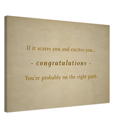 Recovery inspired canvas wall print with message about taking bold steps and trusting yourself

