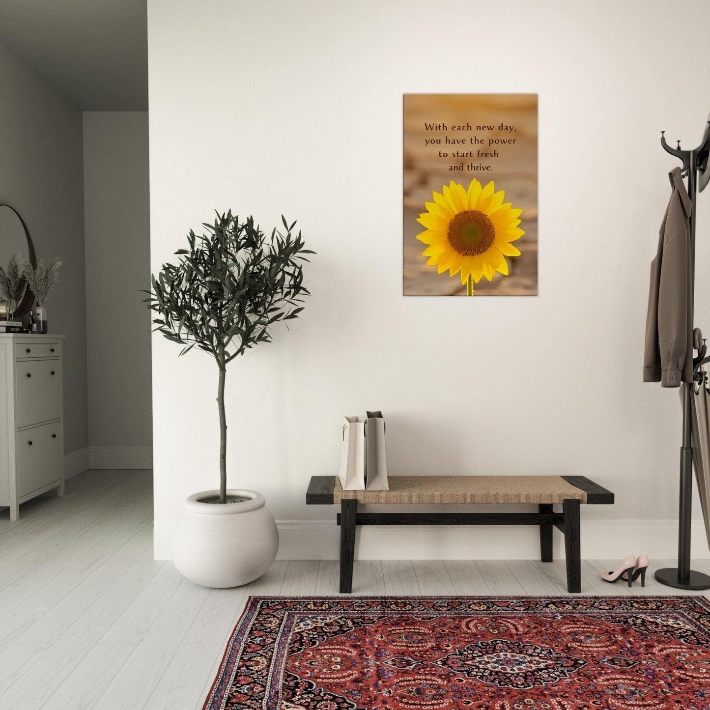 Sobriety canvas art with quote on daily renewal and personal growth