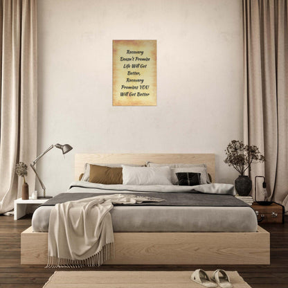 Sobriety canvas print highlighting emotional truth about healing and change with bold black script



